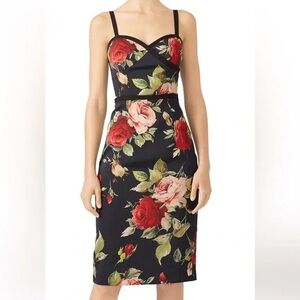 Black Halo Floral Black and Red Dress